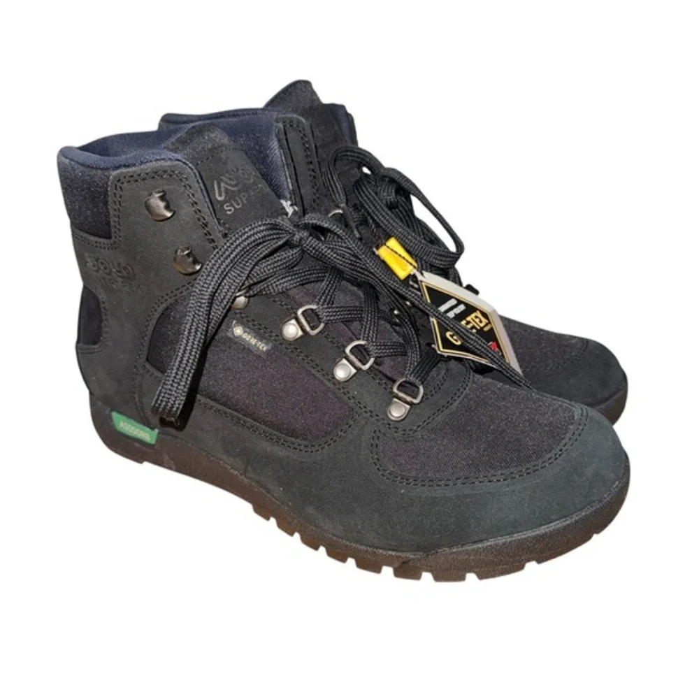 NEW ASOLO SuperTrek GTX MM Men 9 Gore-Tex WATERPROOF Petroleum Black Hiking Boot